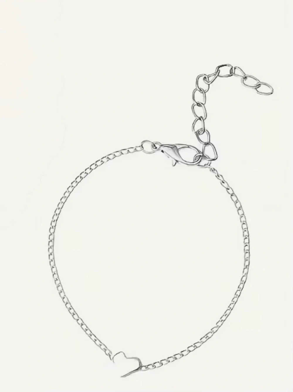 Silver Heart Chain Bracelet
